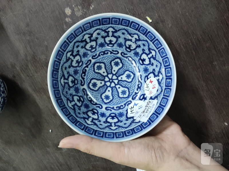 清 青花花卉纹碗一对 - 图5
